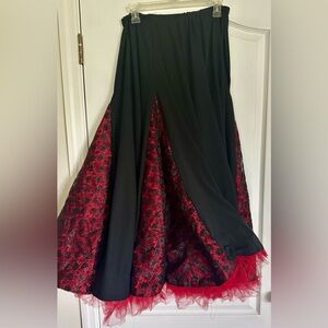Elegant Black and Red Women's FLAMENCO 💃 Skirt